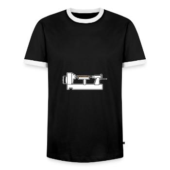 Tournant - T-shirt contrasté Homme - noir/blanc - Devant - AI Model Female 172 light (172cm) & AI Model Male 178 light (178cm)