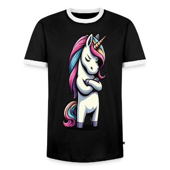 Licorne Licorne Fan Licorne Amoureux de la licorne - T-shirt contrasté Homme - noir/blanc - Devant - AI Model Female 172 light (172cm) & AI Model Male 178 light (178cm)