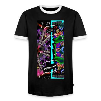Sabre Laser Turquoise 10t 4000 - T-shirt contrasté Homme - noir/blanc - Devant - AI Model Female 172 light (172cm) & AI Model Male 178 light (178cm)
