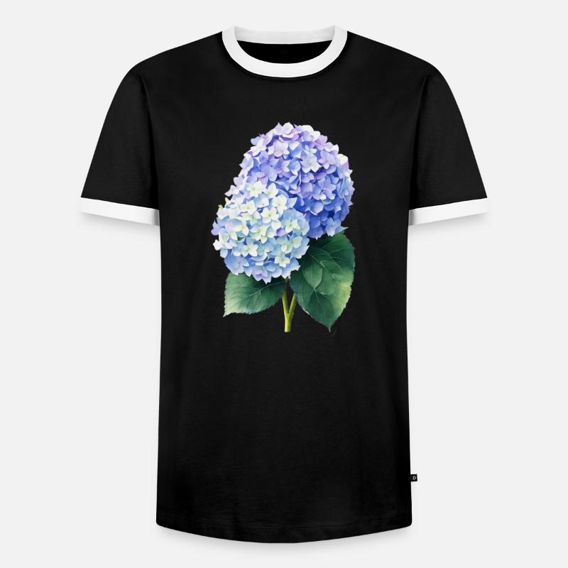 Hydrangea - Men's Ringer Shirt - black/white