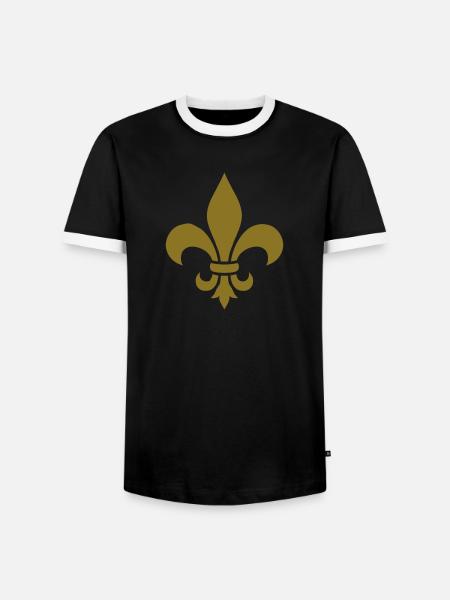 Lilie - Männer Kontrast-T-Shirt - Schwarz/Weiß