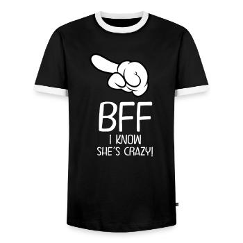 BFF - I Know She´s Crazy! (Part 2) - T-shirt contrasté Homme - noir/blanc - Devant - AI Model Female 172 light (172cm) & AI Model Male 178 light (178cm)