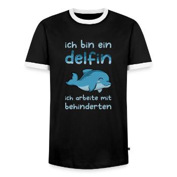 Behindert Rollstuhlfahrer Handicap Humor Geschenk - Männer Kontrast-T-Shirt - Schwarz/Weiß - Vorne - AI Model Female 172 light (172cm) & AI Model Male 178 light (178cm)