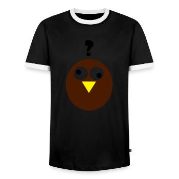 Confused Owl - Männer Kontrast-T-Shirt - Schwarz/Weiß - Vorne - AI Model Female 172 light (172cm) & AI Model Male 178 light (178cm)