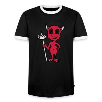 Little Devil - T-shirt contrasté Homme - noir/blanc - Devant - AI Model Female 172 light (172cm) & AI Model Male 178 light (178cm)