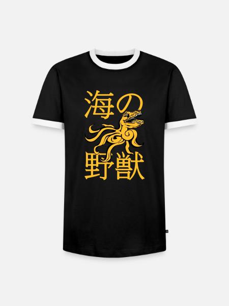 OctoRex - Men's Ringer Shirt - black/white