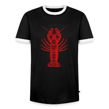 lobster - Men's Ringer Shirt - black/white - Front - AI Model Female 172 light (172cm) & AI Model Male 178 light (178cm)