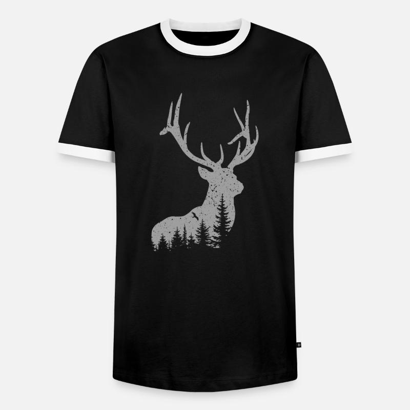 Deer - Men's Ringer Shirt - black/white
