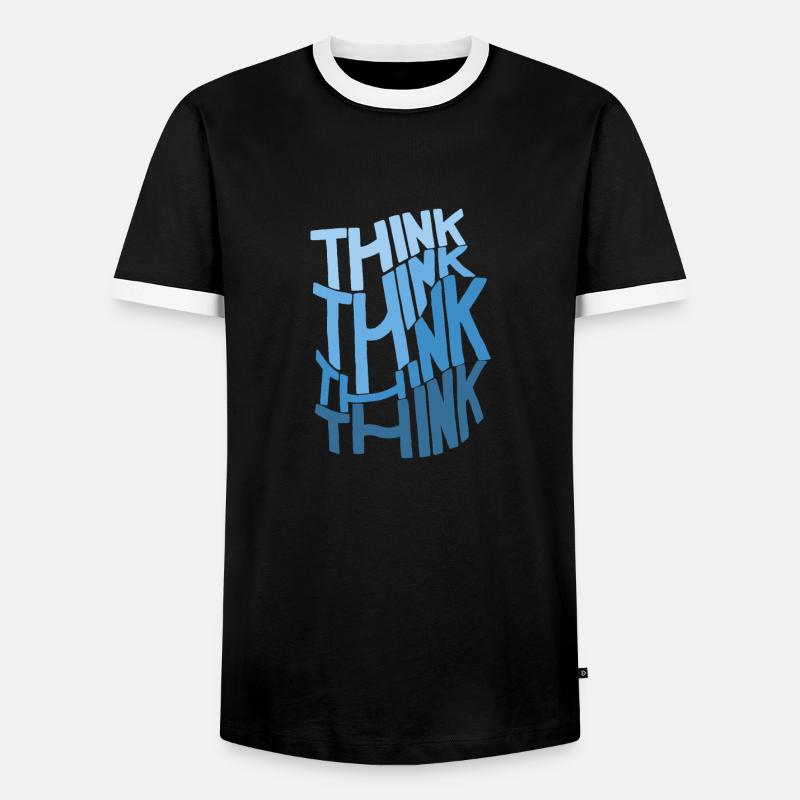 THINKBLUE - Männer Kontrast-T-Shirt - Schwarz/Weiß