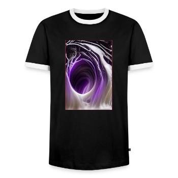 Lila Abstrakt Art - Männer Kontrast-T-Shirt - Schwarz/Weiß - Vorne - AI Model Female 172 light (172cm) & AI Model Male 178 light (178cm)