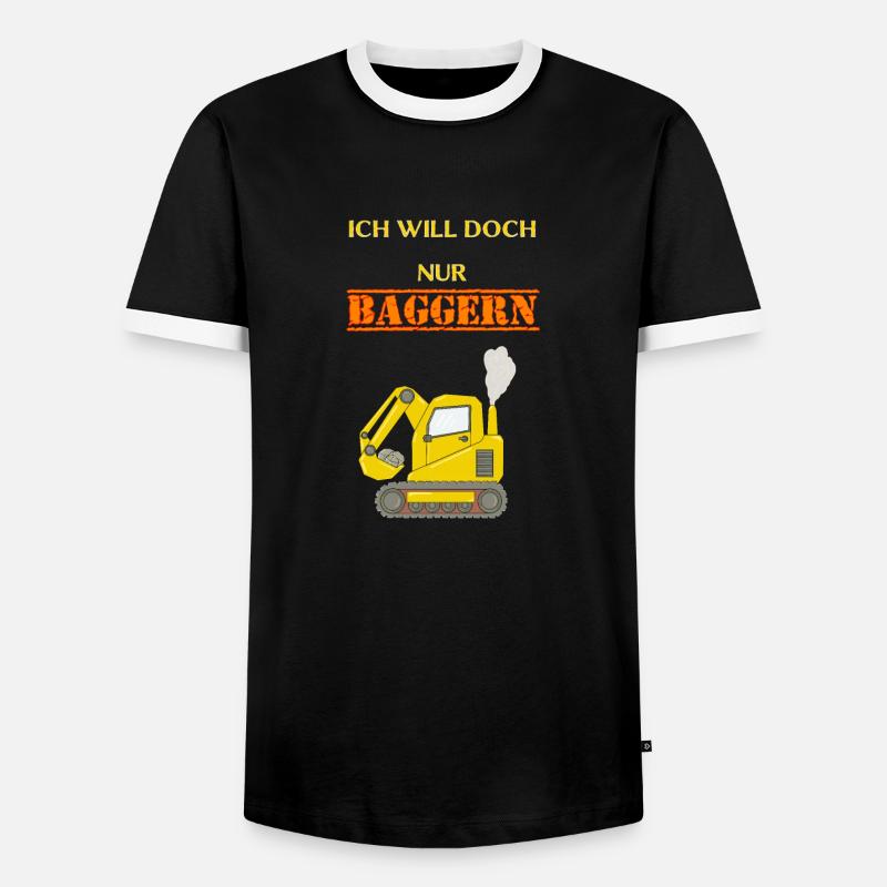 Bagger - Bauarbeiter - Handwerker - Baustelle - Männer Kontrast-T-Shirt - Schwarz/Weiß