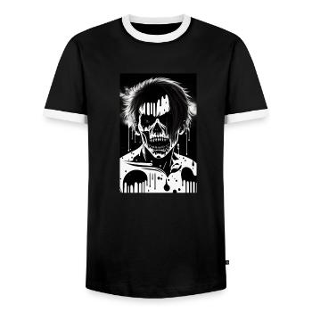 MELTING ZOMBIE MANGA 3 - T-shirt contrasté Homme - noir/blanc - Devant - AI Model Female 172 light (172cm) & AI Model Male 178 light (178cm)