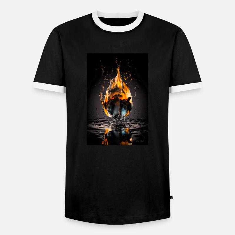 Drop fire 4 - Men's Ringer Shirt - black/white