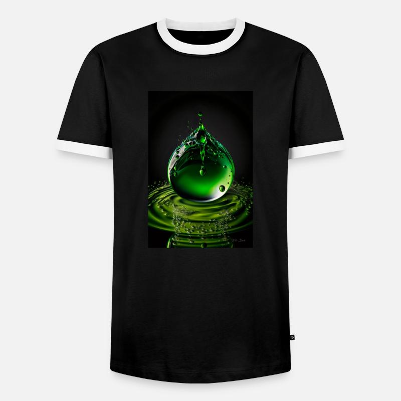 Drops green 2 - Men's Ringer Shirt - black/white