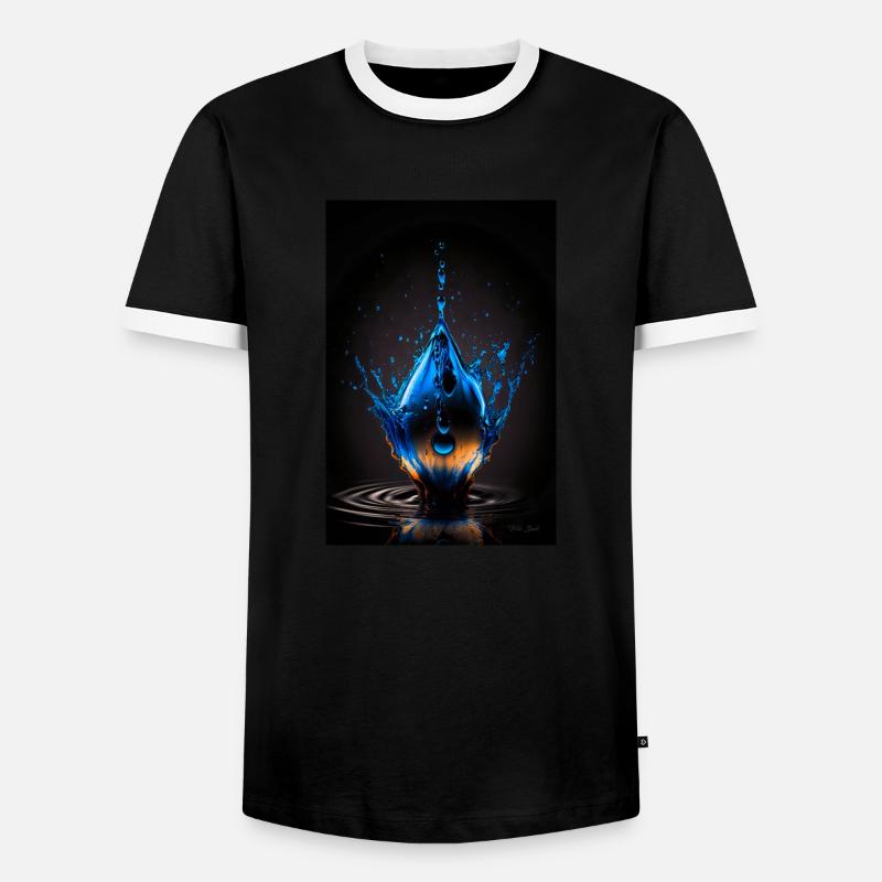 Drops blue 4 - Men's Ringer Shirt - black/white