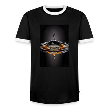 Drops magma 3 - Men's Ringer Shirt - black/white - Front - AI Model Female 172 light (172cm) & AI Model Male 178 light (178cm)
