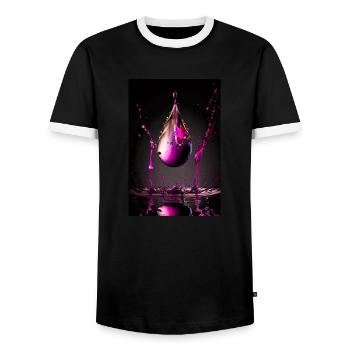Drops magenta 3 - Men's Ringer Shirt - black/white - Front - AI Model Female 172 light (172cm) & AI Model Male 178 light (178cm)