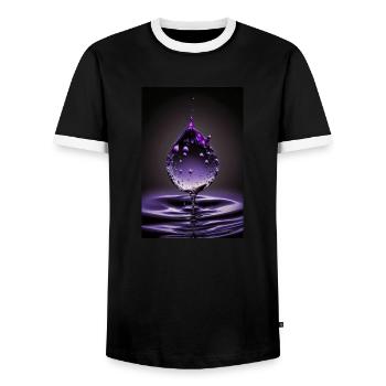 Drops purple 4 - Men's Ringer Shirt - black/white - Front - AI Model Female 172 light (172cm) & AI Model Male 178 light (178cm)