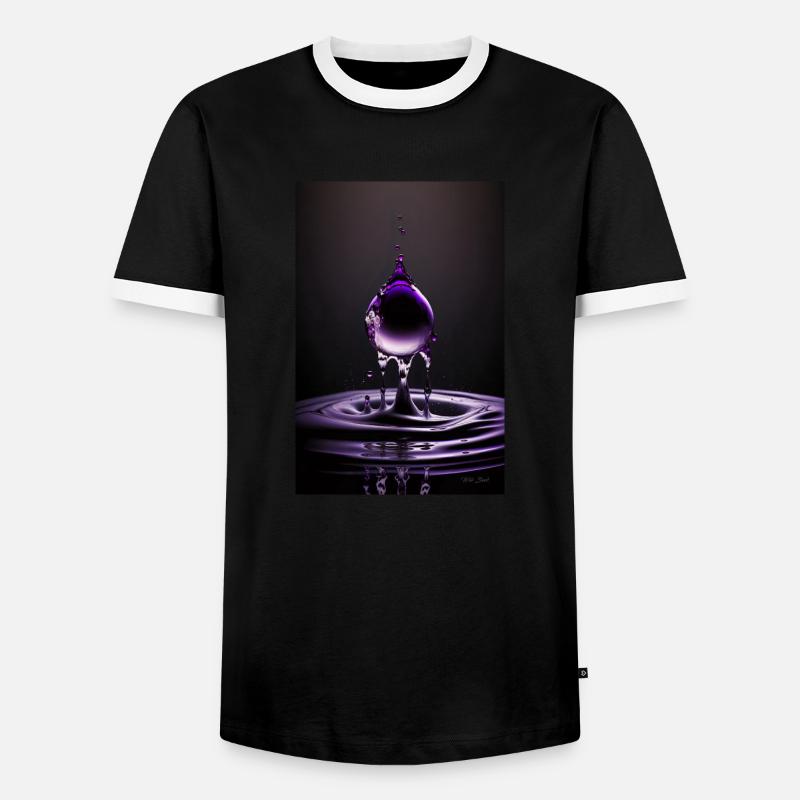 Drops purple 3 - Men's Ringer Shirt - black/white