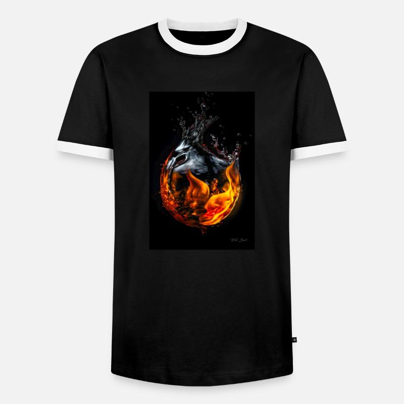 Drops fire 6 - Men's Ringer Shirt - black/white