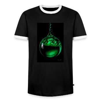 Gouttes vertes 5 - T-shirt contrasté Homme - noir/blanc - Devant - AI Model Female 172 light (172cm) & AI Model Male 178 light (178cm)