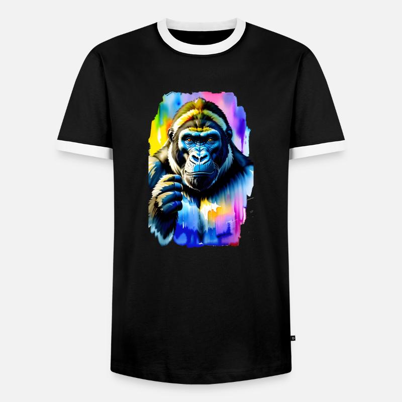Gorilla #1 - Men's Ringer Shirt - black/white