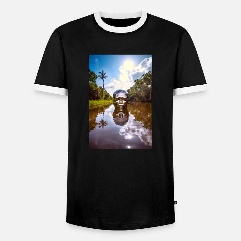 Amazon - Men's Ringer Shirt - black/white