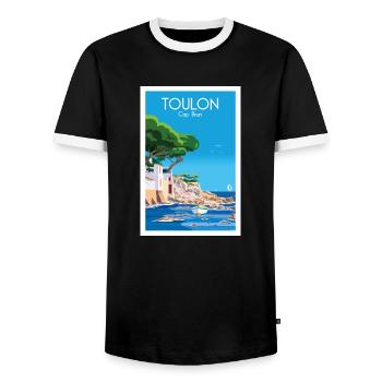 TOULON CAP BRUN - T-shirt contrasté Homme - noir/blanc - Devant - AI Model Female 172 light (172cm) & AI Model Male 178 light (178cm)