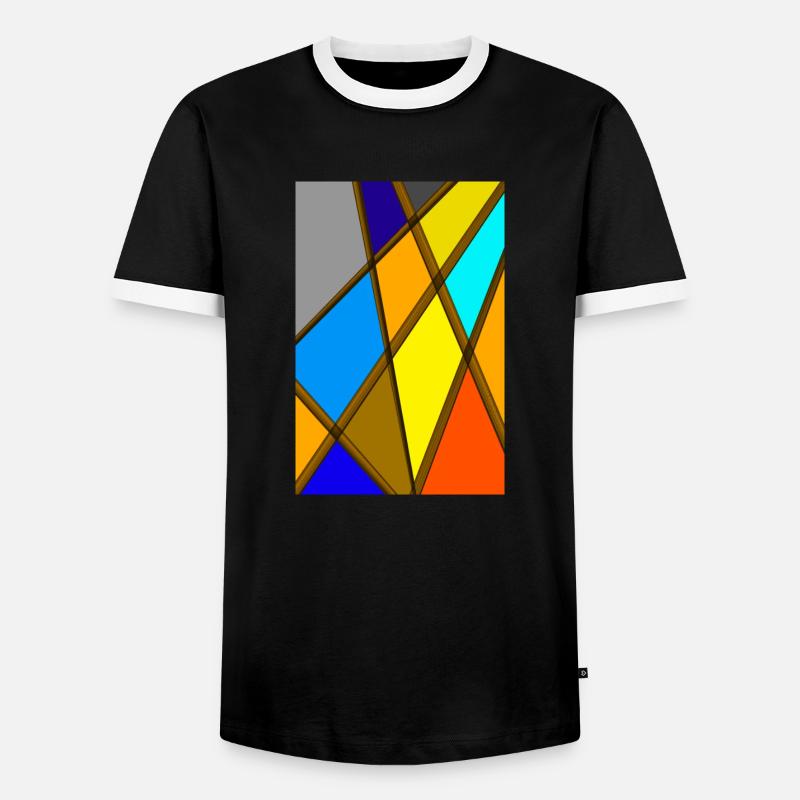 Bunte abstrakte Kunst - Männer Kontrast-T-Shirt - Schwarz/Weiß