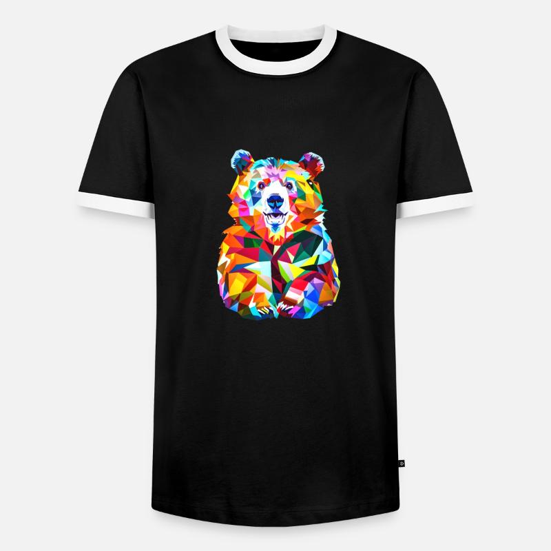 Polygon Bär - Männer Kontrast-T-Shirt - Schwarz/Weiß