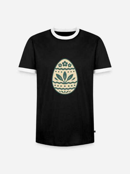 Osterei für das Osterfest - Männer Kontrast-T-Shirt - Schwarz/Weiß