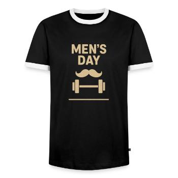 Männertag, Vatertag, Himmelfahrt - Männer Kontrast-T-Shirt - Schwarz/Weiß - Vorne - AI Model Female 172 light (172cm) & AI Model Male 178 light (178cm)