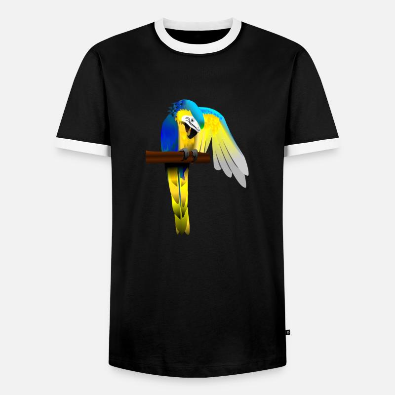 Parrot - Men's Ringer Shirt - black/white