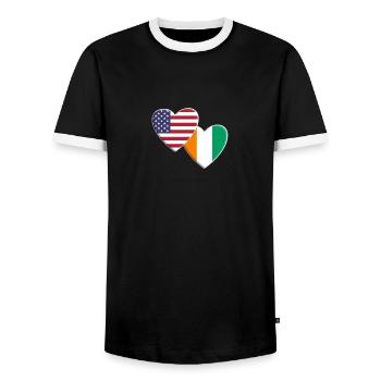 USA Amerikanisch Elfenbeinküste Afrika Flagge Patriotisch - Männer Kontrast-T-Shirt - Schwarz/Weiß - Vorne - AI Model Female 172 light (172cm) & AI Model Male 178 light (178cm)