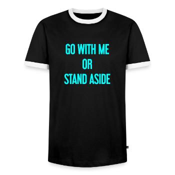 Geh mit oder beiseite - Männer Kontrast-T-Shirt - Schwarz/Weiß - Vorne - AI Model Female 172 light (172cm) & AI Model Male 178 light (178cm)