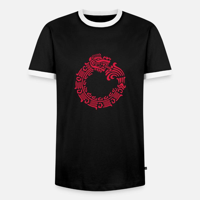 Ouroboros (vector) - Männer Kontrast-T-Shirt - Schwarz/Weiß