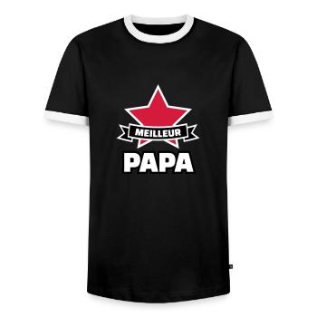 meilleur papa - T-shirt contrasté Homme - noir/blanc - Devant - AI Model Female 172 light (172cm) & AI Model Male 178 light (178cm)