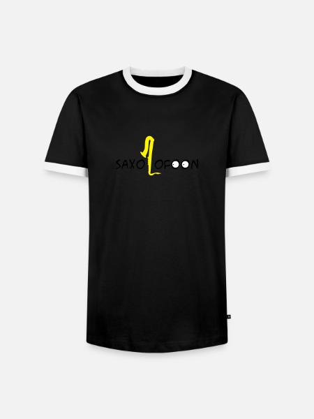 Sax - Männer Kontrast-T-Shirt - Schwarz/Weiß