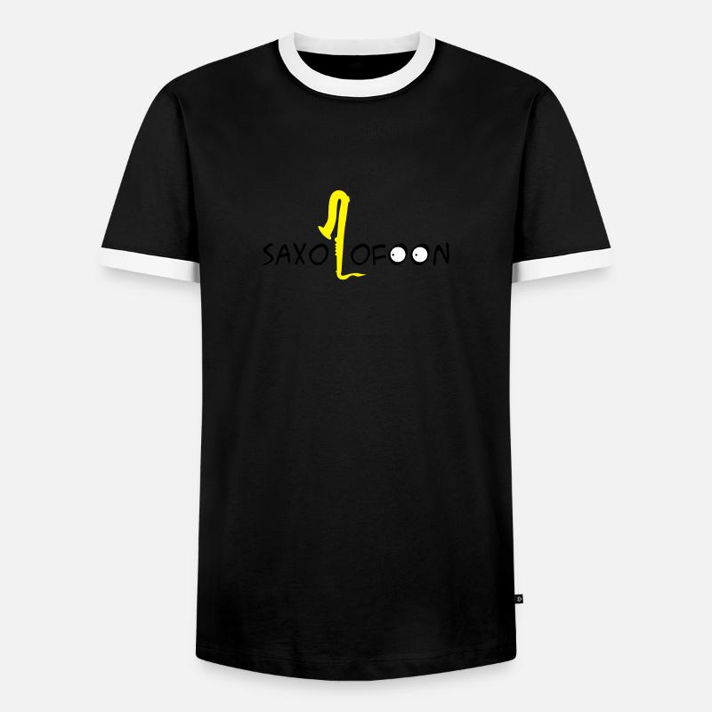 Sax - Männer Kontrast-T-Shirt - Schwarz/Weiß