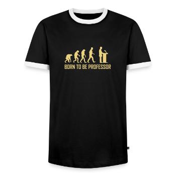 born to be professor - Männer Kontrast-T-Shirt - Schwarz/Weiß - Vorne - AI Model Female 172 light (172cm) & AI Model Male 178 light (178cm)