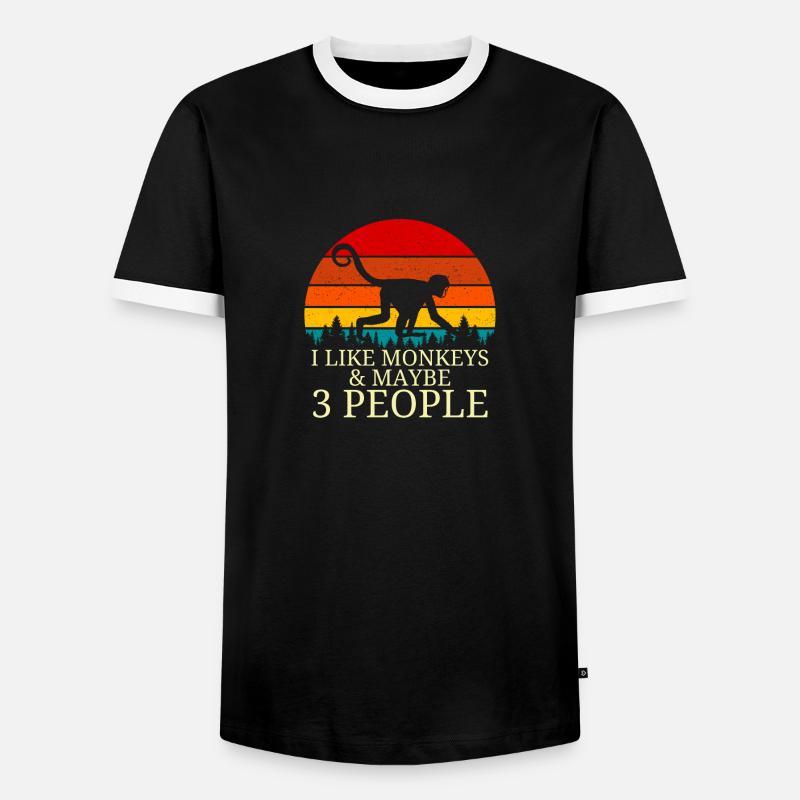 Affe - Männer Kontrast-T-Shirt - Schwarz/Weiß