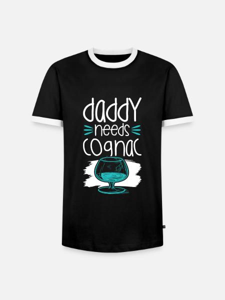 cognac papa drink - Männer Kontrast-T-Shirt - Schwarz/Weiß