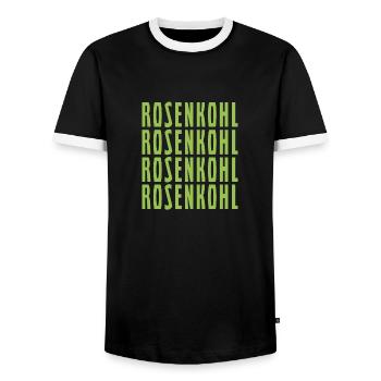 Rosenkohl Rosenkohl Rosenkohl Rosenkohl - Männer Kontrast-T-Shirt - Schwarz/Weiß - Vorne - AI Model Female 172 light (172cm) & AI Model Male 178 light (178cm)