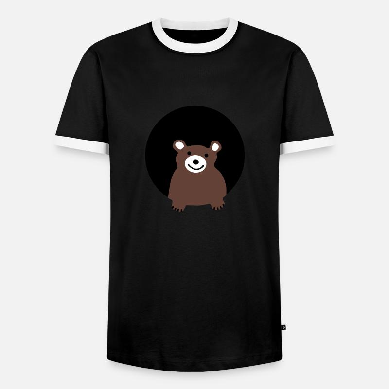 Bär - Männer Kontrast-T-Shirt - Schwarz/Weiß