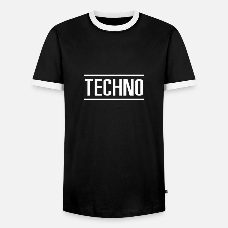 techno - Men's Ringer Shirt - black/white