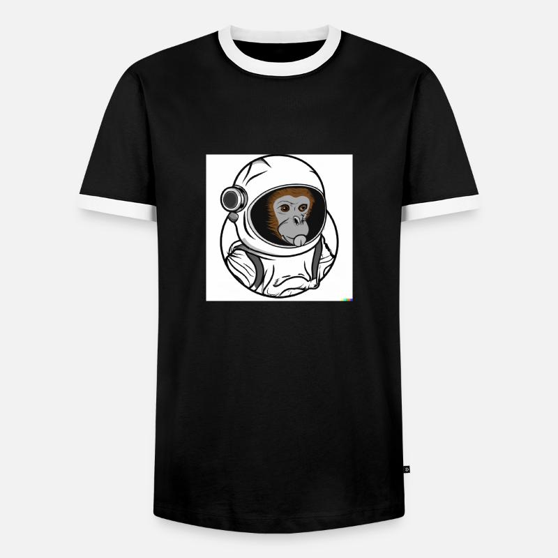 SPACE MONKEY - Men's Ringer Shirt - black/white