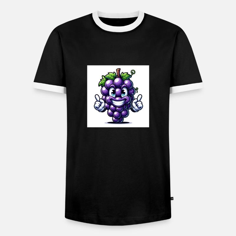 Weintrauben - Männer Kontrast-T-Shirt - Schwarz/Weiß