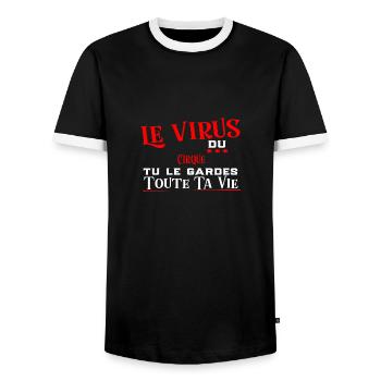 Cirque virus cadeau sport - T-shirt contrasté Homme - noir/blanc - Devant - AI Model Female 172 light (172cm) & AI Model Male 178 light (178cm)