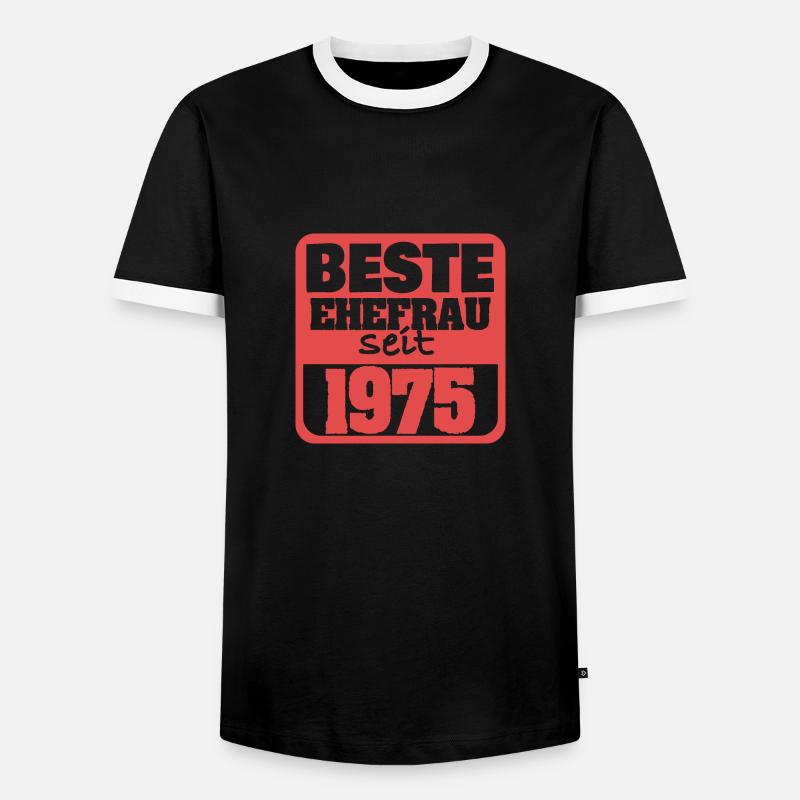 Beste Ehefrau 1975 - Männer Kontrast-T-Shirt - Schwarz/Weiß