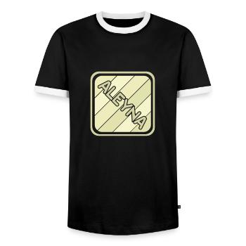 Maiden name Aleyna - Men's Ringer Shirt - black/white - Front - AI Model Female 172 light (172cm) & AI Model Male 178 light (178cm)